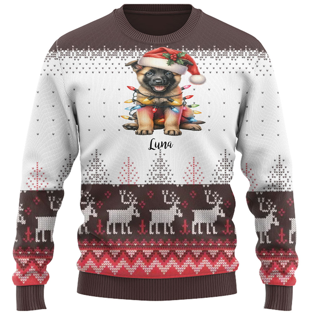 Custom Dog Breed Ugly Christmas Sweater 5